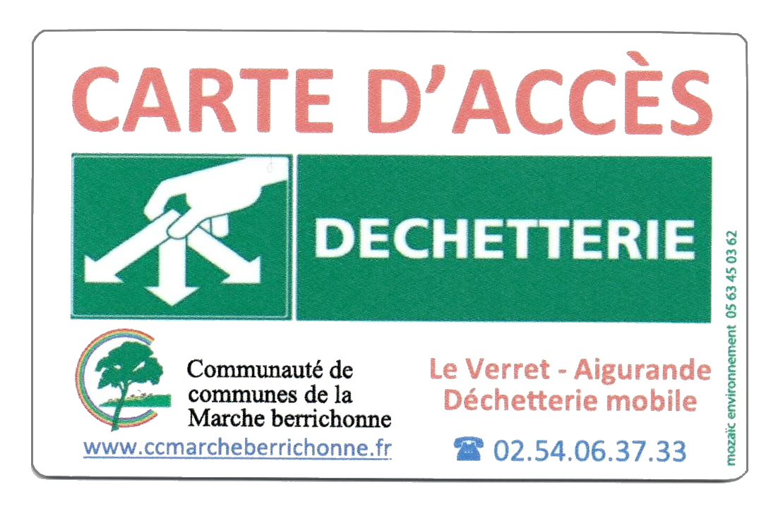 Carte accès déchetterie